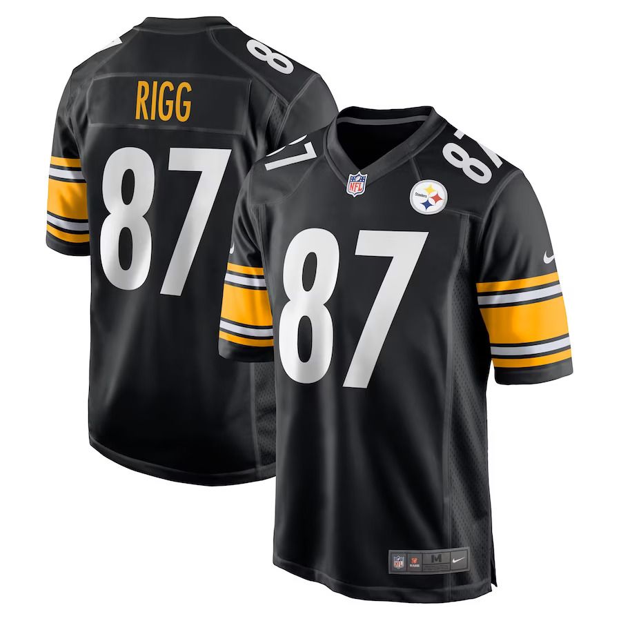 Men Pittsburgh Steelers 87 Justin Rigg Nike Black Game Player NFL Jersey